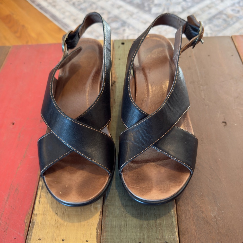 Dansko Jacinda Cross Strap Wedge Sandals Comfort Slingback 9702020200 Size 38 - Picture 6 of 8